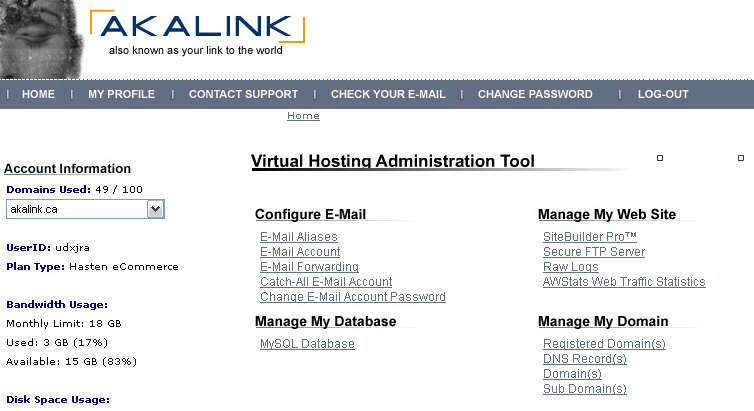 My AKA Link, An easy to use server administration & web development tool